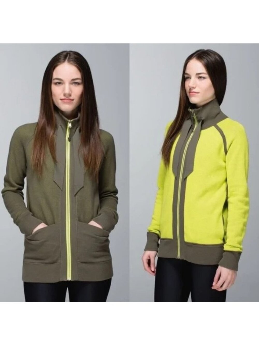 Lululemon Post Savasana Fatigue Green Antidote Reversible Knit Zip Up Jacket Sma